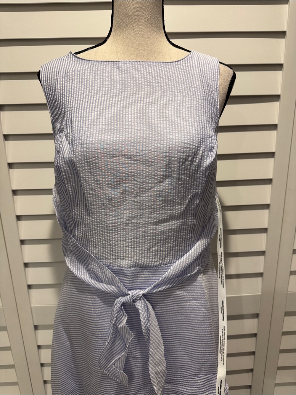 Amanda Uprichard NWT Casella Stripe High-Low Ruffle Dress with Waist Tie - Picture 5 of 15